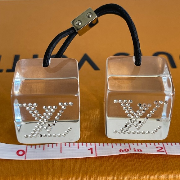 Louis Vuitton Hair Cube LV Rhinestone rubber band - Picture 4 of 6